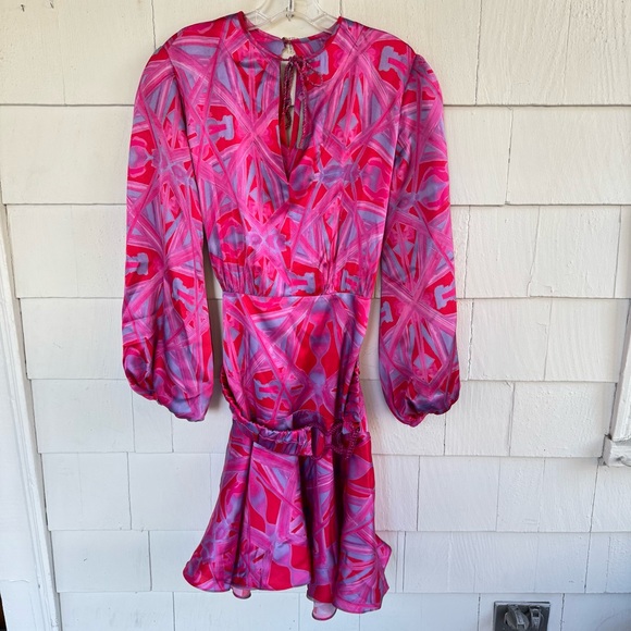 Silvia Tcherassi Fiorenza Printed Mini Dress in Magenta Kaleidoscope size Medium - Picture 5 of 14